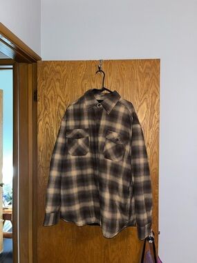 Lightweight Brown Plaid Shirt Jacket